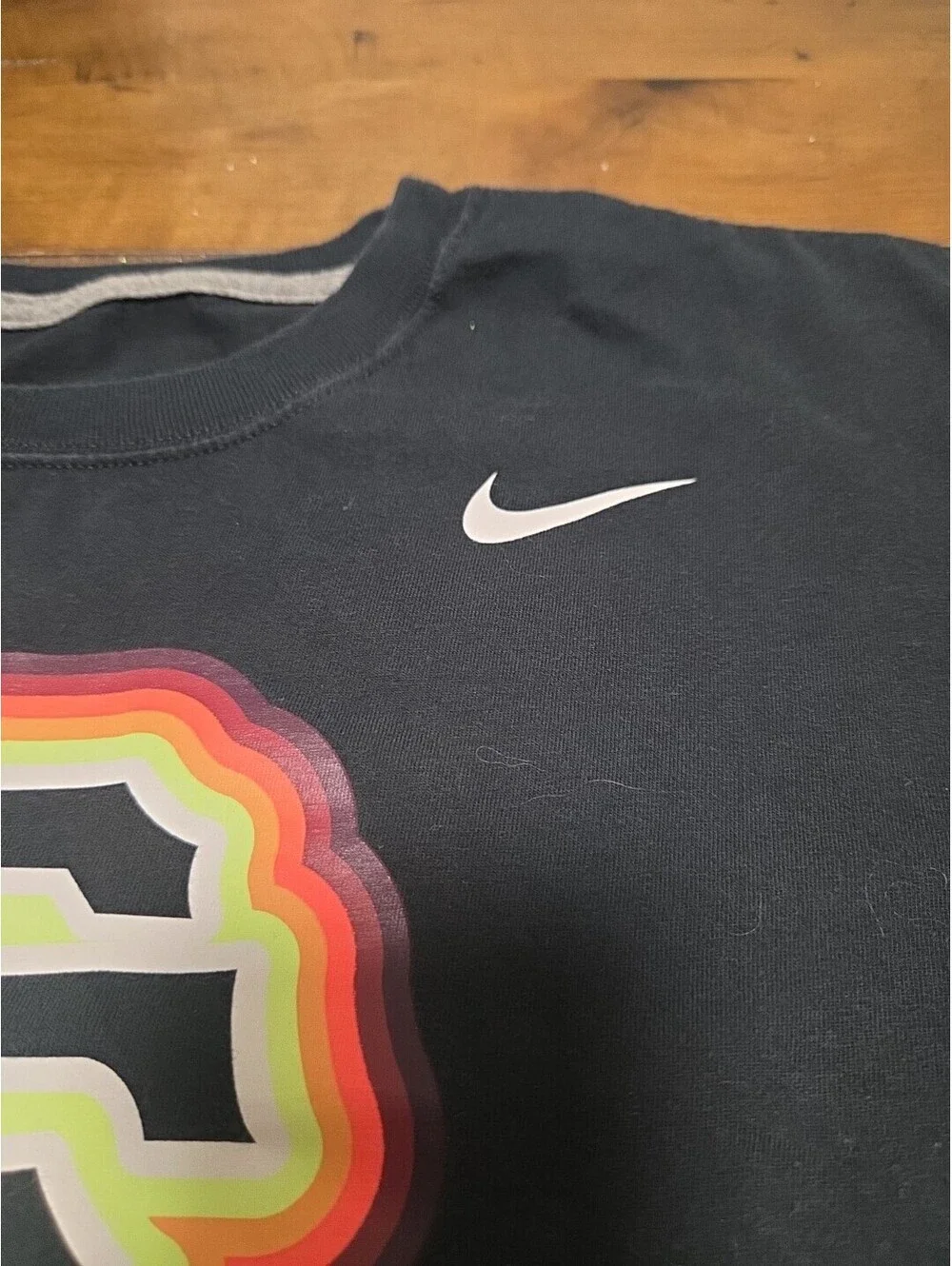 Nike SF Giants Shirt Mens XL Black City Connect Sunset Logo MLB Baseball Tee